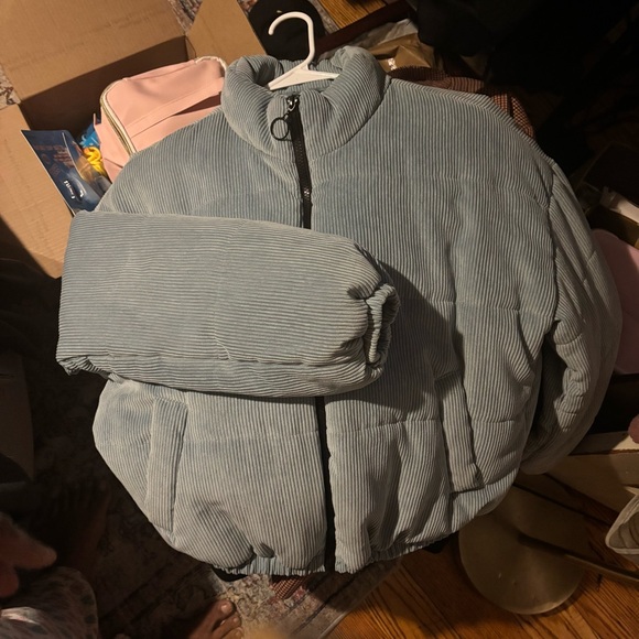 wild fable Jackets & Blazers - wild fable Light Blue Corduroy Puffer Jacket